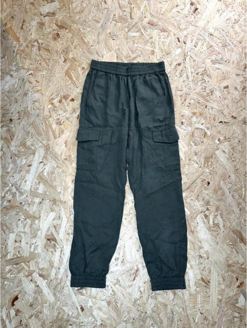 BCBGMAXAZRIA Womens Cargo Jogger Pants XXS Olive Green Elastic Waist Utility